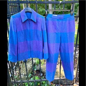 TRIONA vintage wool suit -  Donegal  Ireland in blue/purple plaid